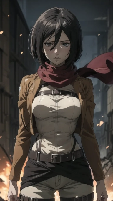 AI generated picture of Mikasa Ackerman