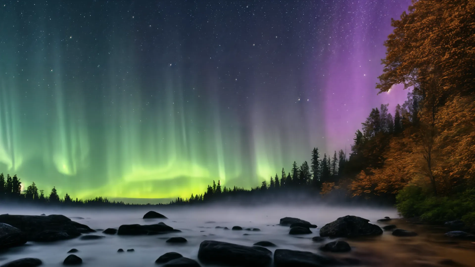 an aurora bore glows on a rocky coast at night in sweden taken with phone phone camera, iphone6 plus 7 8 11cm
