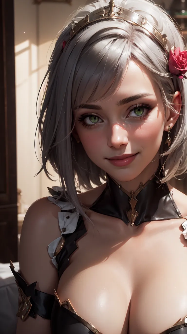 a close - up of someones head wearing a gothic dress and looking at their camera camera with strange eyebrows and hair and piercings
