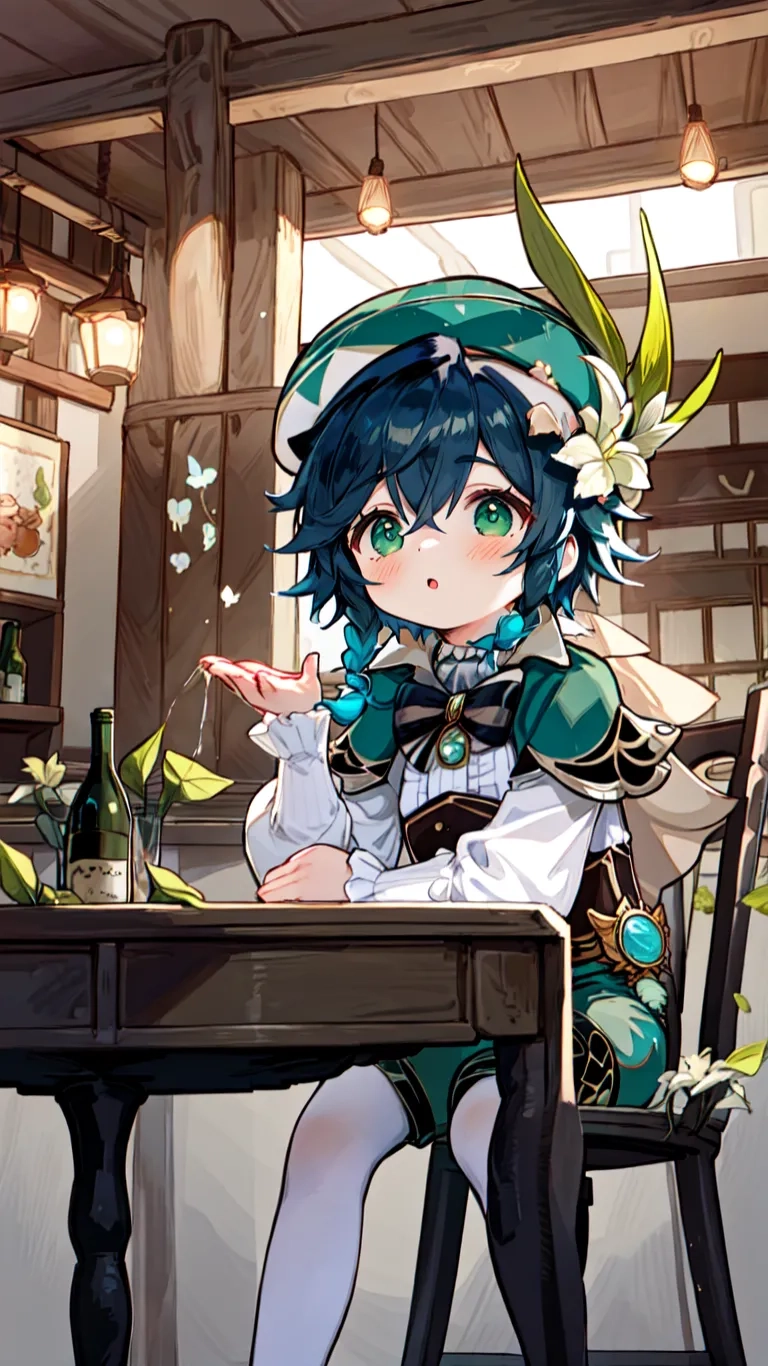 this woman is sitting at a table with glass in her hand and holding something over her mouth and reading it there is a book on the table in front of her and that looks like a books
