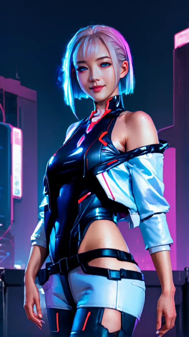 sexy futuristic women posing in futuristic outfits
